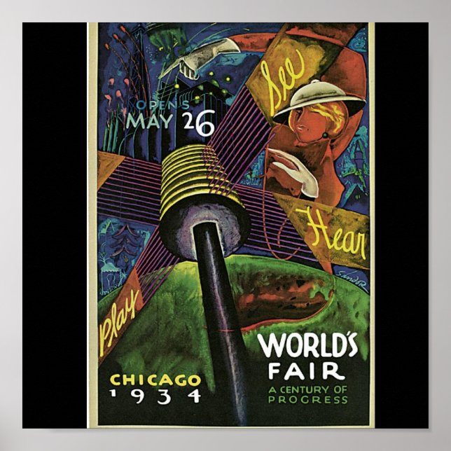 Póster Feria Mundial del poster-Chicago-1934 (Frente)