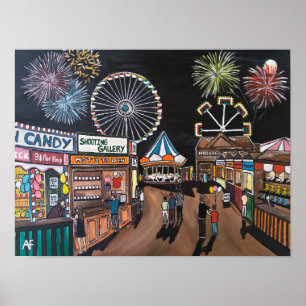 Póster Feria Nocturna Pintura de Alfred Fox