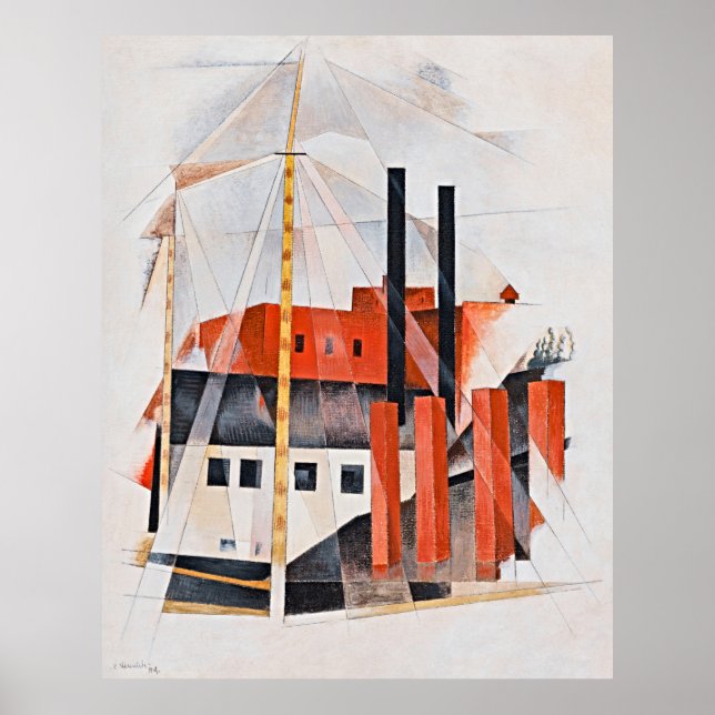Póster Feriado de Piano Mover por Charles Demuth - (Frente)