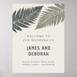 Póster Fern Botanical Modern Minimal Woodland Boda
