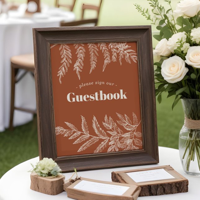 Póster Fern Woodland Boda Rótulo Guestbook (Subido por el creador)