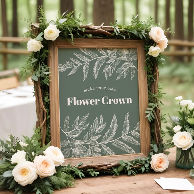 Póster Fern Woodland Flower Crown Station Rótulo (Subido por el creador)