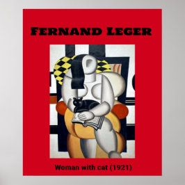 Póster Fernand Leger: Mujer con gato (1921)