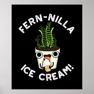 Póster Fernilla Helado Crema de Hielo Planta Pun Dark BG