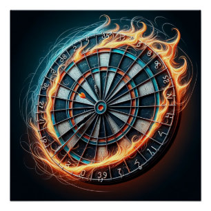 Póster Feroy tablero de pizarra con explosión en Bullseye
