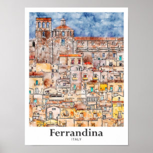 Póster Ferrandina Italia Traje de la Mano a la Agua