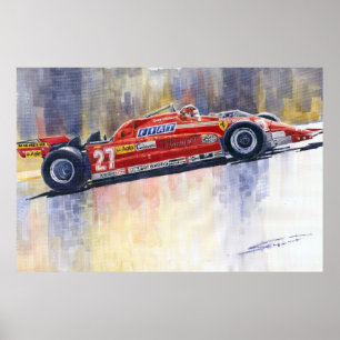 Póster Ferrari 126 CK Gilles Villeneueve España GP 1981