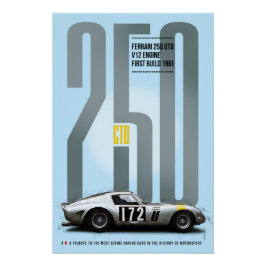 Póster Ferrari 250GTO Silver Tribute
