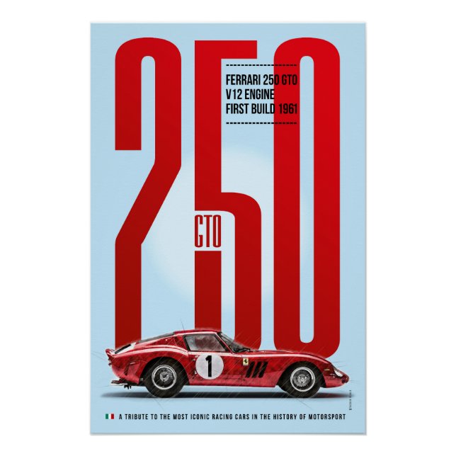 Póster Ferrari 250GTO Tribute (Anverso)