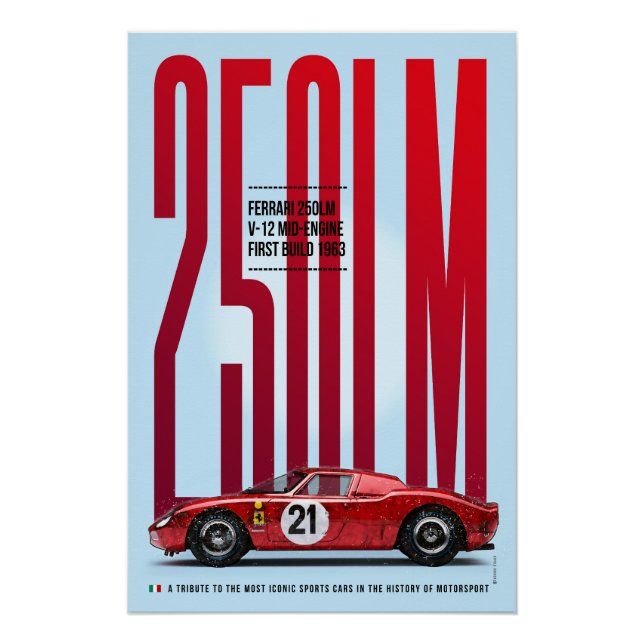 Póster Ferrari 250LM Tribute (Anverso)