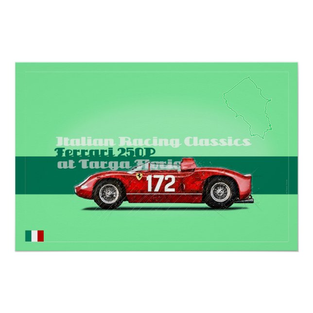 Póster Ferrari 250P at the Targa Florio (Anverso)