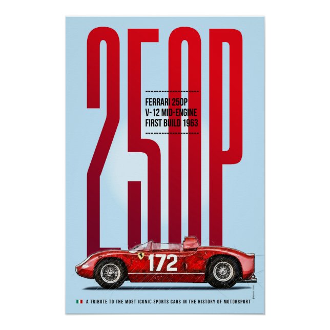 Póster Ferrari 250P Tribute (Anverso)