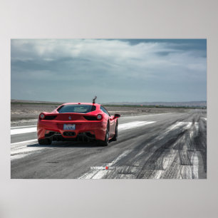 Póster Ferrari 458 Italia lista para competir