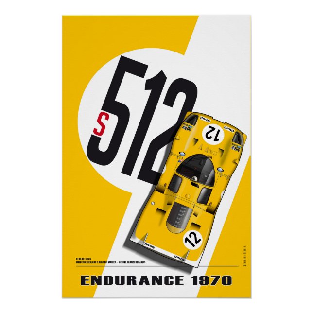 Póster Ferrari 512 de Fierlant-Walker (Anverso)