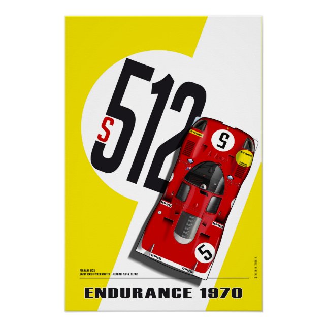 Póster Ferrari 512 Ickx-Schetty (Anverso)