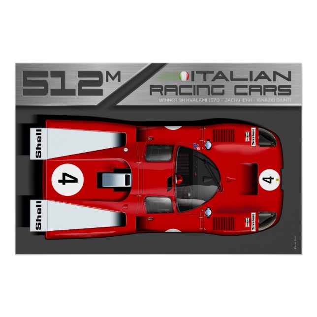 Póster Ferrari 512M Kyalami No.4 (Anverso)