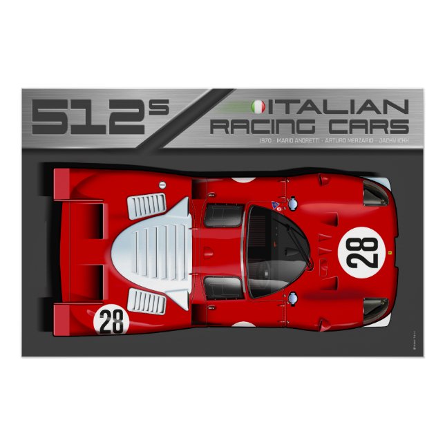 Póster Ferrari 512S Daytona No.28 (Anverso)