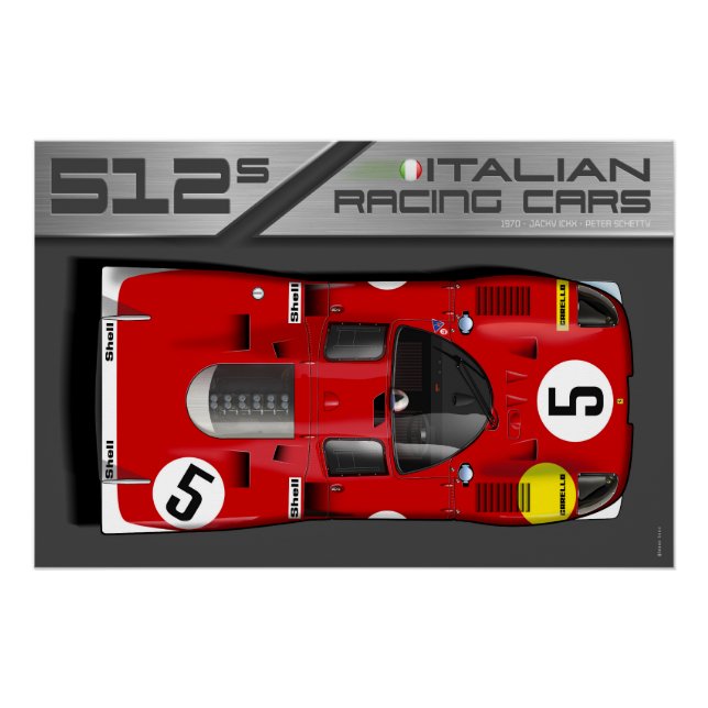 Póster Ferrari 512S LM No.5 (Anverso)