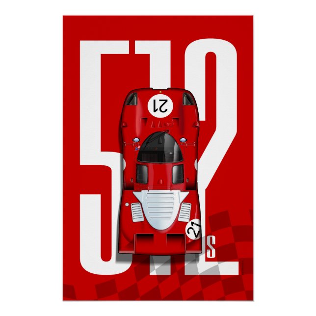 Póster Ferrari 512S Sebring Top Tribute (Anverso)