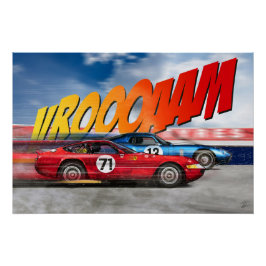 Póster Ferrari Daytona 365 GTB/4 vs Shelby Daytona Coupe