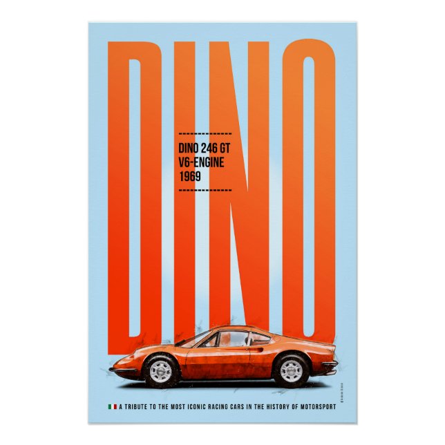 Póster Ferrari Dino Tribute (Anverso)