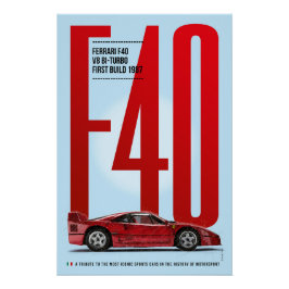 Póster Ferrari F40 Tribute