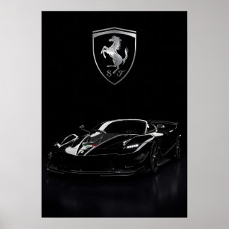 Póster Ferrari FXX-K Hypercar Negro | Supercoche Oscuro
