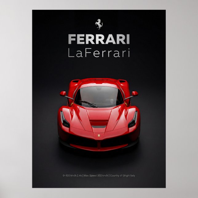 Póster Ferrari LaFerrari Hipercoche Rojo (Frente)