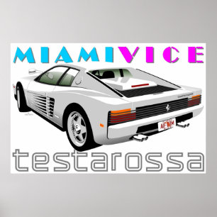 Póster Ferrari Testarossa de Miami Vice