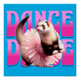 Póster Ferret gracioso en un baile tutu