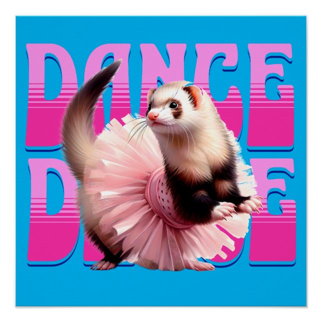 Póster Ferret gracioso en un baile tutu (Anverso)