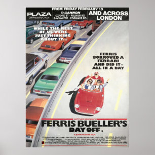 Póster Ferris Buellers Day Off 1986 London Advance Bus St