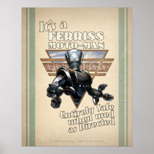 Póster Ferris Moto-Man Retro Robot poster (16x20")