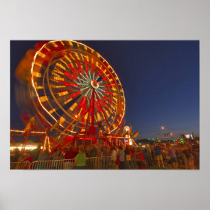 Póster Ferris wheel at dusk at the Northwest Montana