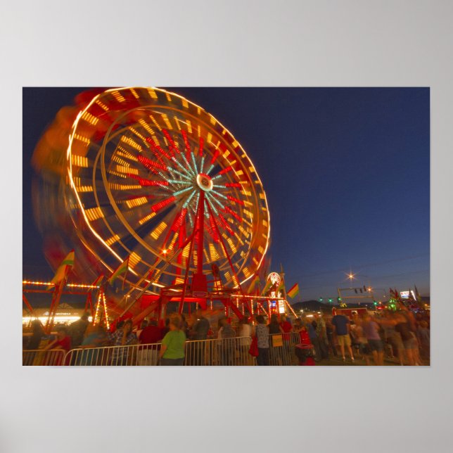 Póster Ferris wheel at dusk at the Northwest Montana (Frente)