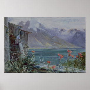 Póster Ferritet, el lago Lemán, 1882
