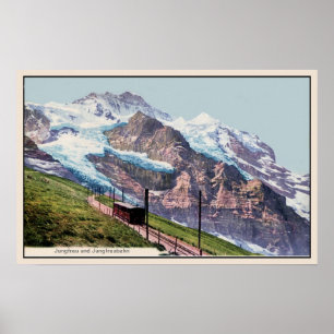 Póster ferrocarril 1900 de la montaña del Ca Jungfrau