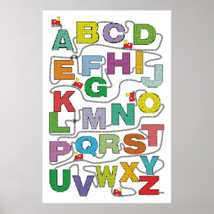 Póster Ferrocarril Alphabet Maze Puzzles