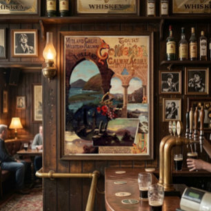 Póster Ferrocarril Antiguo de Irlanda Reprod. Turismo Via
