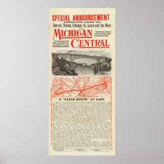 Póster Ferrocarril Central de Michigan