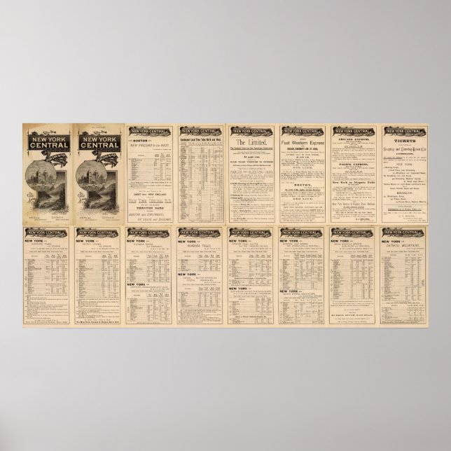 Póster Ferrocarril Central y del Río Hudson 2 de Nueva Yo (Frente)