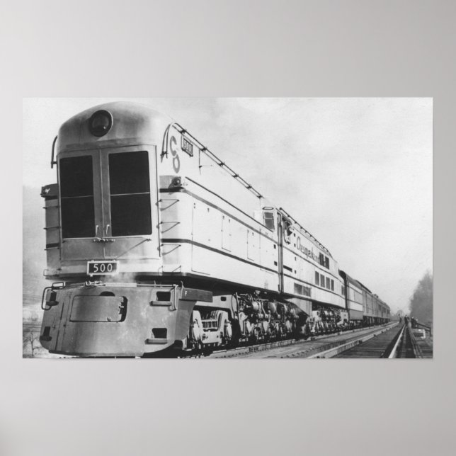 Póster Ferrocarril Chesapeake & Ohio Locomotora "500" (Frente)