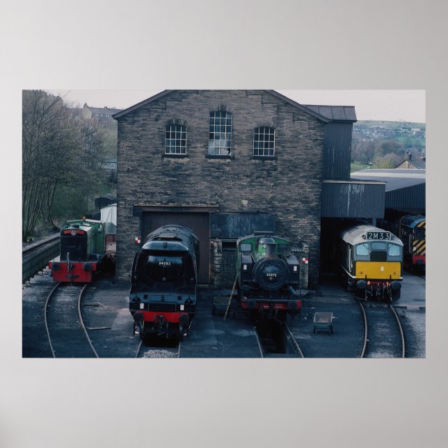 Póster Ferrocarril conservado de Klieghley y Worth Valley (Frente)