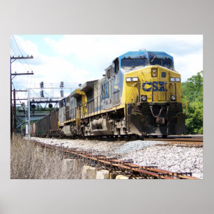 Póster Ferrocarril CSX AC4400CW #6 con tren de carbón