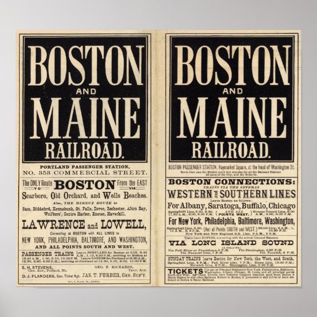 Póster Ferrocarril de Boston y Maine (Frente)