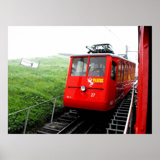 Póster Ferrocarril de cog Monte Pilatus en Suiza (Frente)