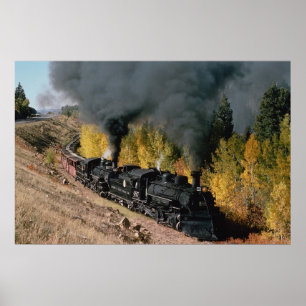 Póster Ferrocarril de Cumbres y de Toltec, no. 487 y no.