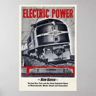 Póster Ferrocarril de Energía Eléctrica ~ Viajes de época