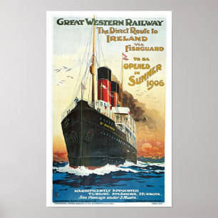 Póster Ferrocarril de Great Western - a Irlanda