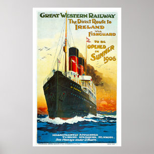 Póster Ferrocarril de Great Western, ruta al vintage de